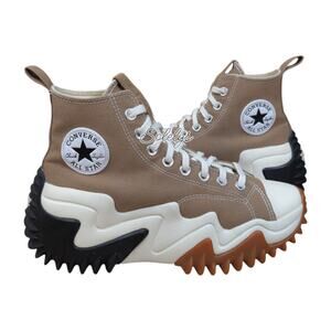 Converse Run Star Motion High Canvas Sand Dune Tan Platform Sneaker Womens 9.5